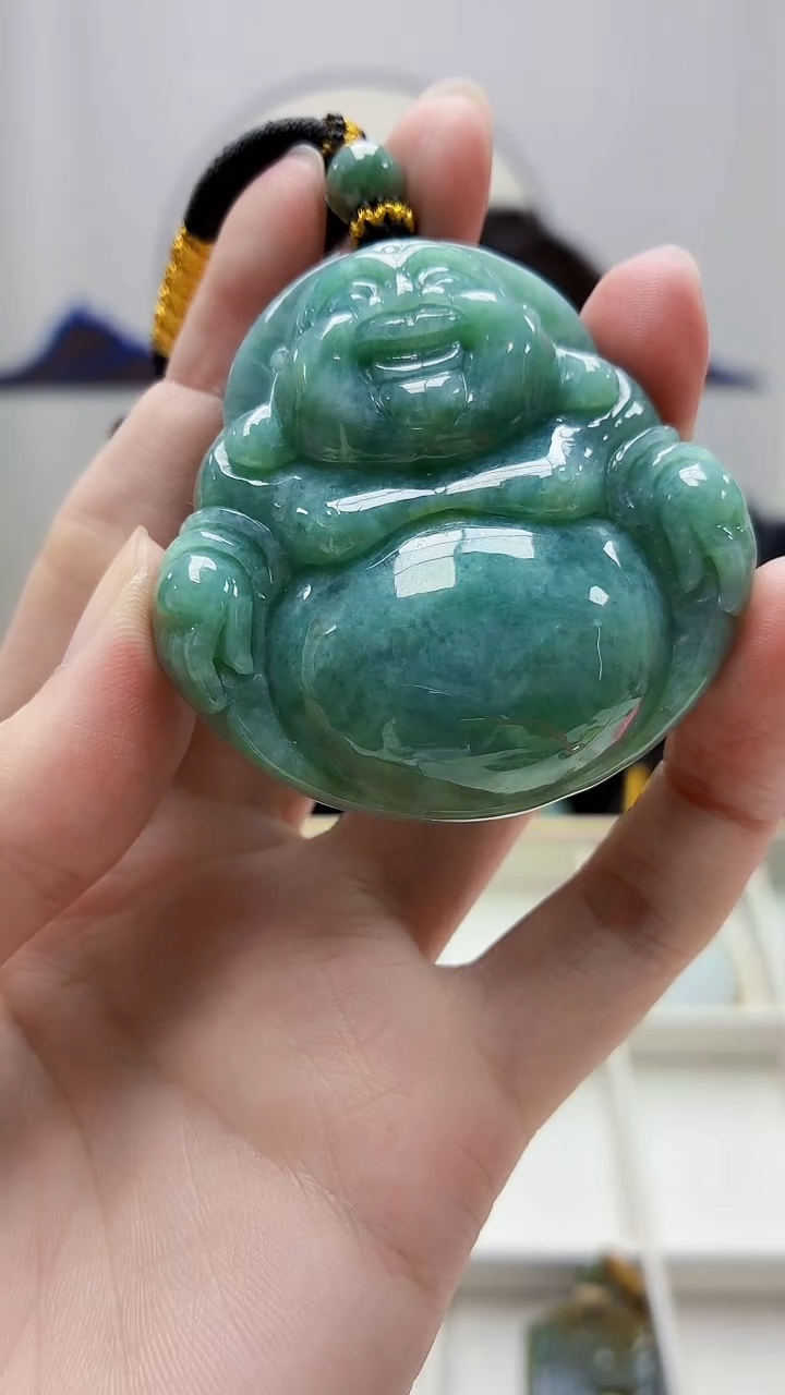 未镶嵌定制翡翠5060zm-毛货挂件佛公91