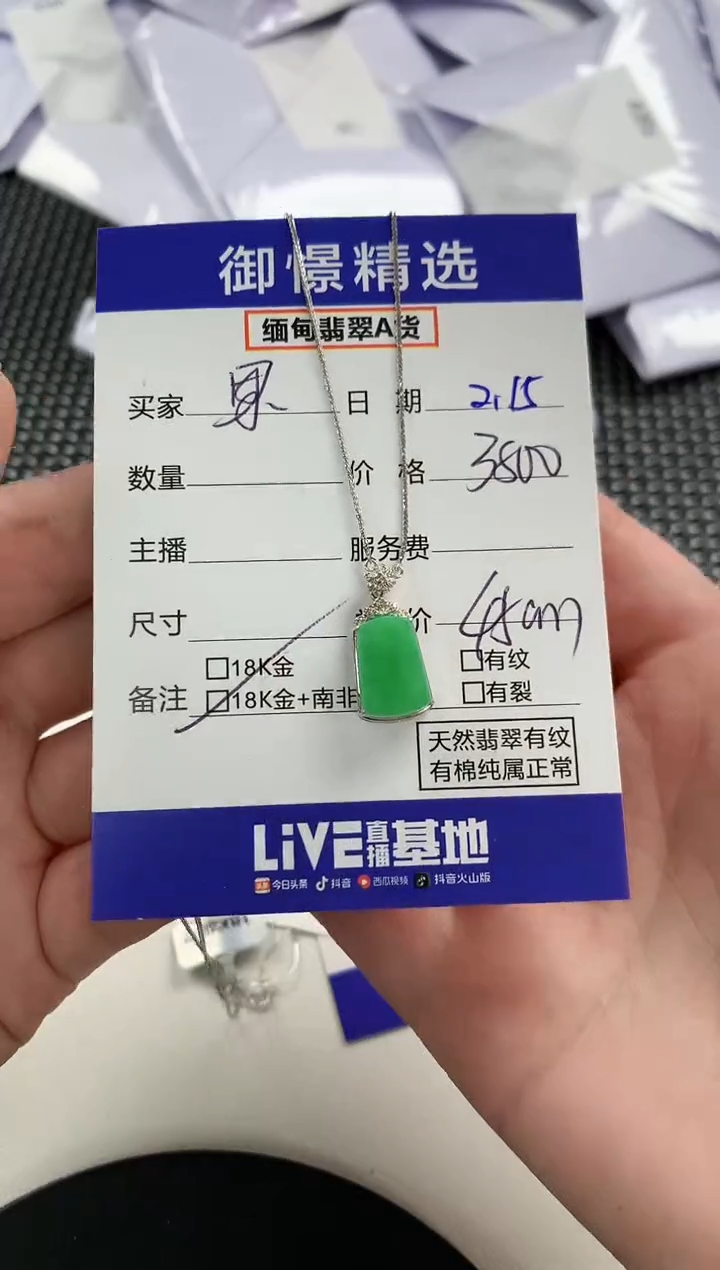 【闪购商品】翡翠颈饰18K金镶嵌58            