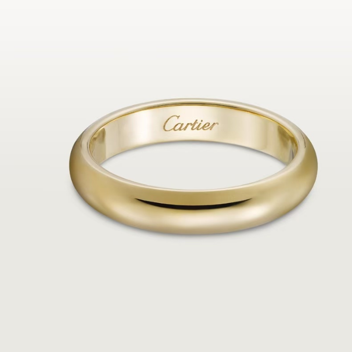 99新 Cartier/卡地亚 卡地亚黄金1895系列宽版素圈戒指53码/4.63g