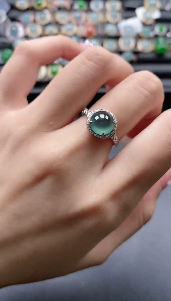 【闪购商品】翡翠戒指银S925镶嵌51511-5