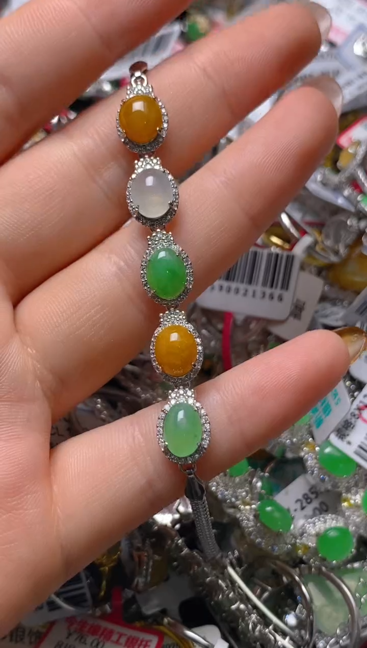 银S925镶嵌戒指翡翠百内无证书