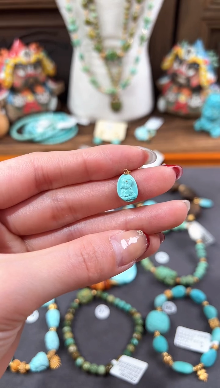 【闪购商品】绿松石提溜18K金镶嵌绿松石提溜