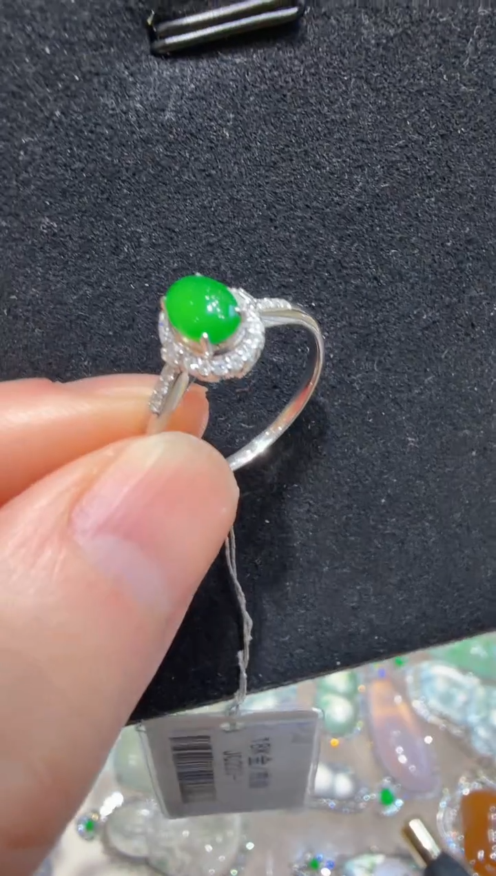 18K金镶嵌戒指翡翠多样性团购发一件