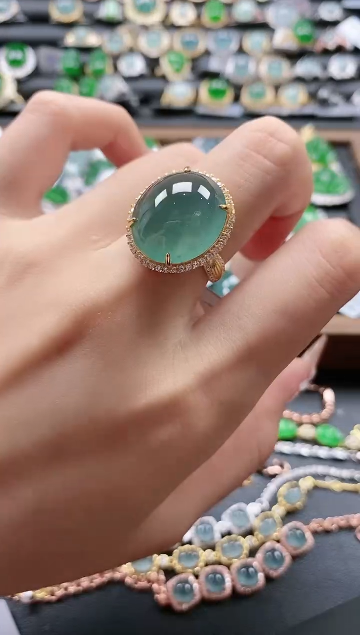 【闪购商品】翡翠戒指银S925镶嵌51511