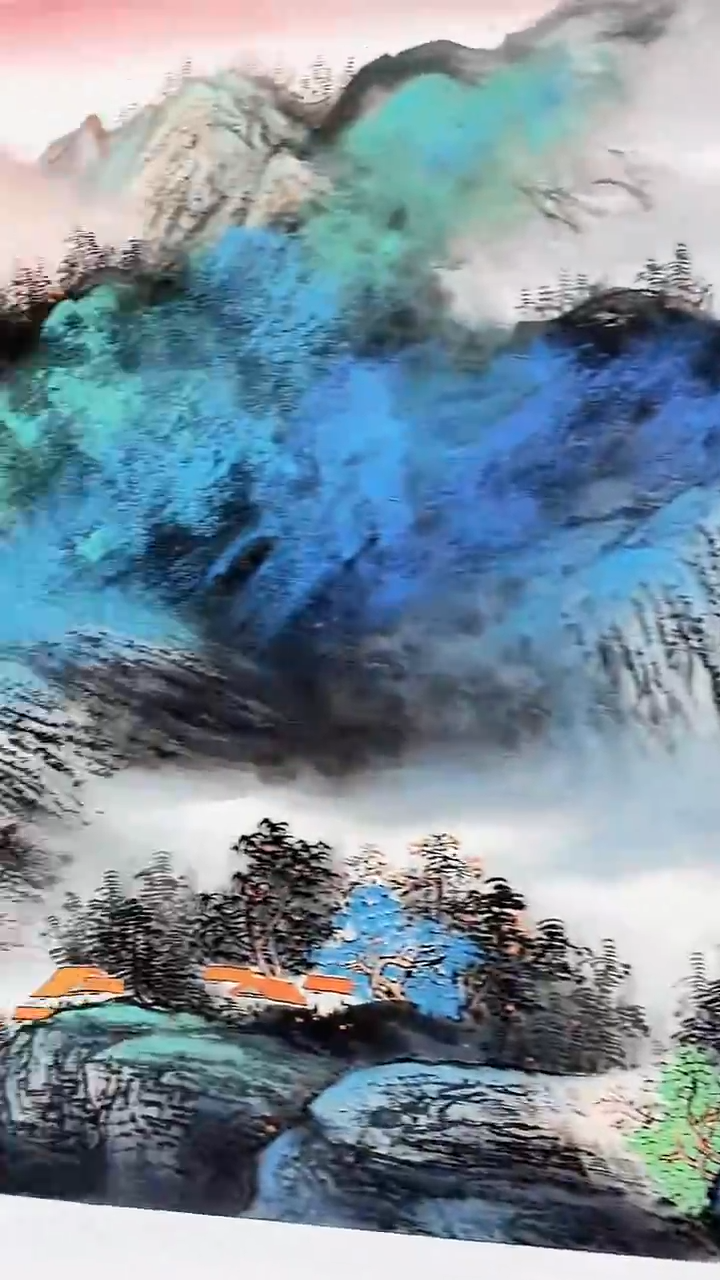 国画释天宇青峦逸居景