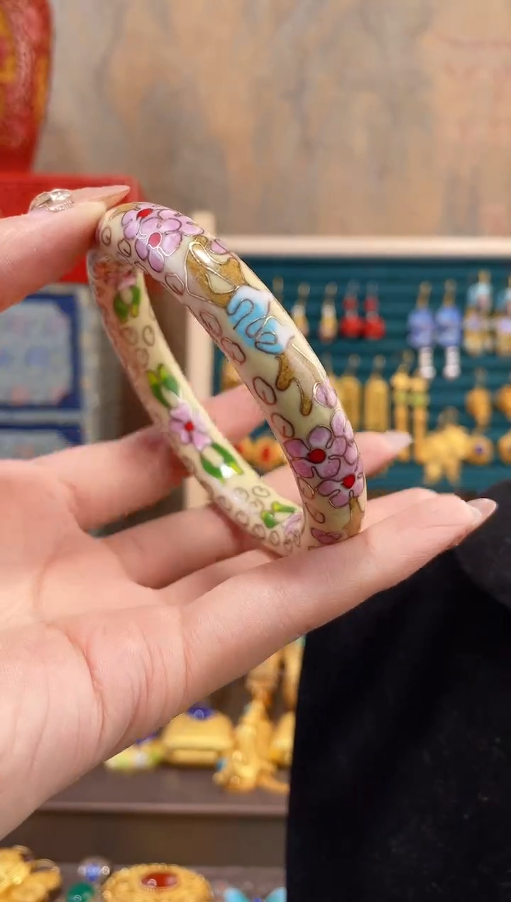 【闪购商品】非遗景泰蓝镯子米色