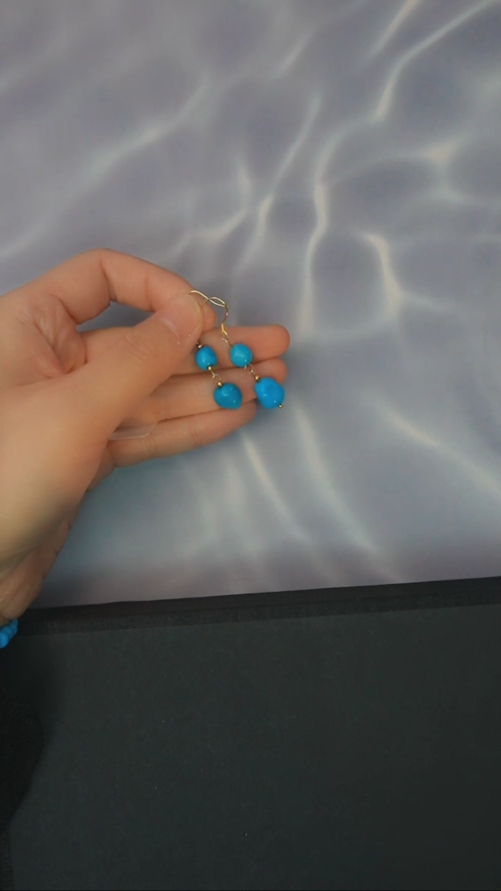 【闪购商品】绿松石耳环银S925镶嵌发货一件