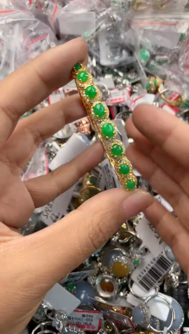 银S925镶嵌戒指翡翠777----1