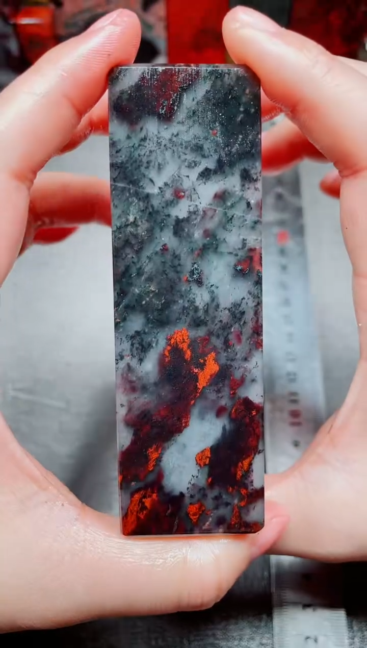 桂林鸡血玉素章3.0左右28