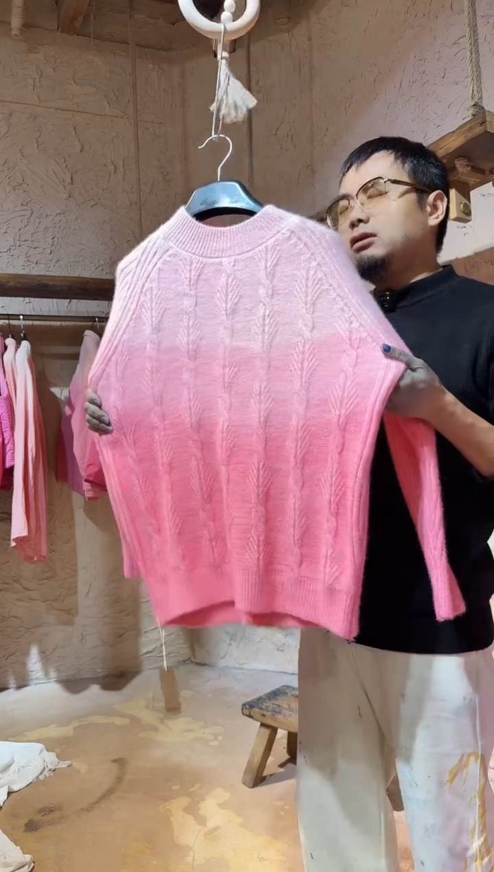 粉染麦穗毛衣植物染