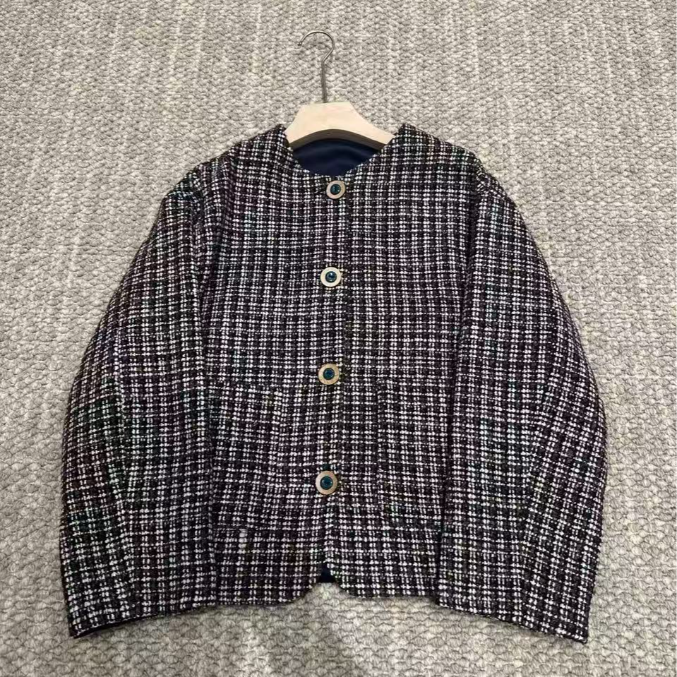 娟娟【霜草】设计感圆领宽松外套WT2509-L5015