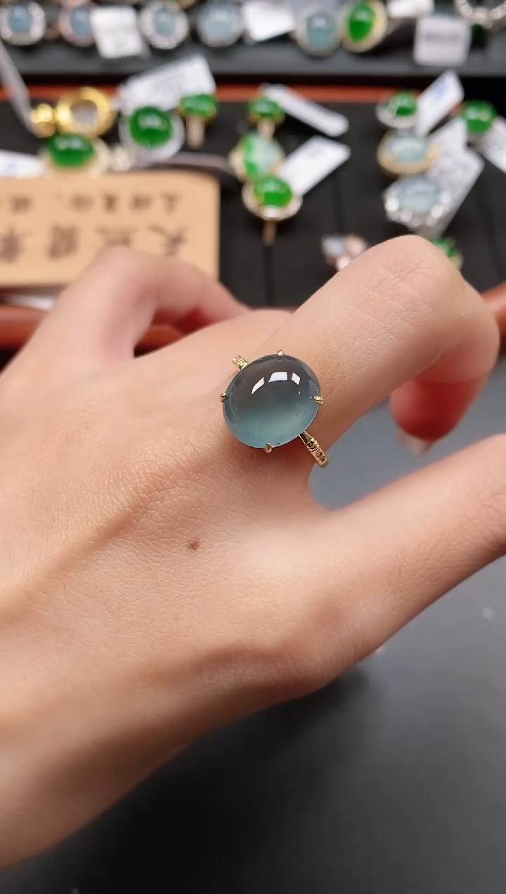 银S925镶嵌戒指翡翠111