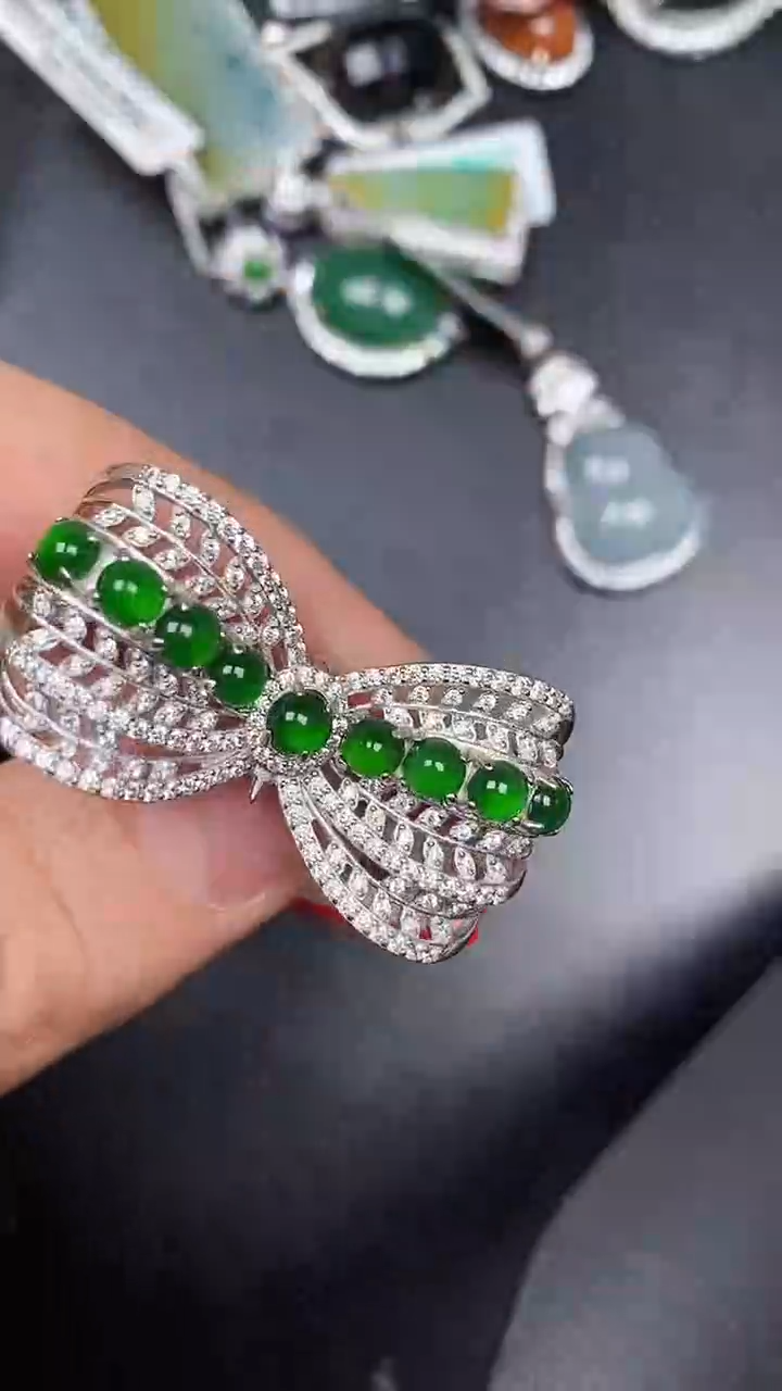 银S925镶嵌戒指翡翠1670