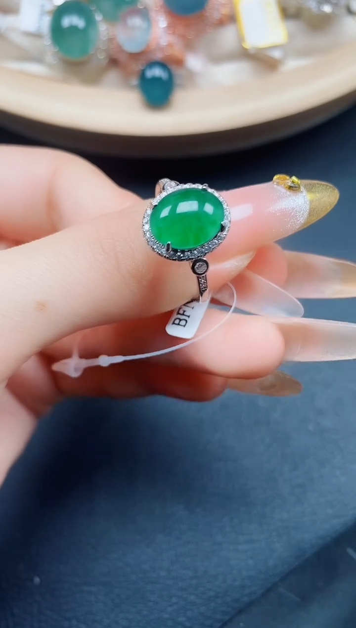 【闪购商品】翡翠戒指银S925镶嵌翡翠