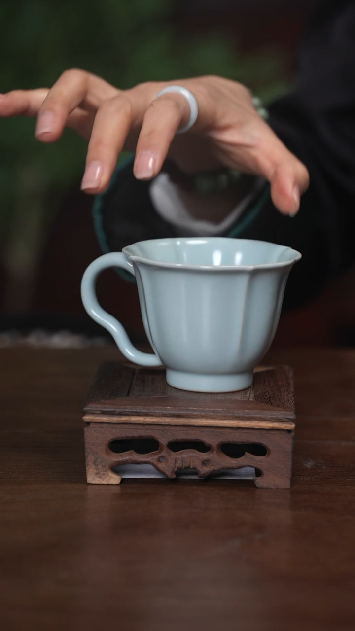 【闪购商品】清凉寺原产地仿古釉手工汝瓷咖啡杯