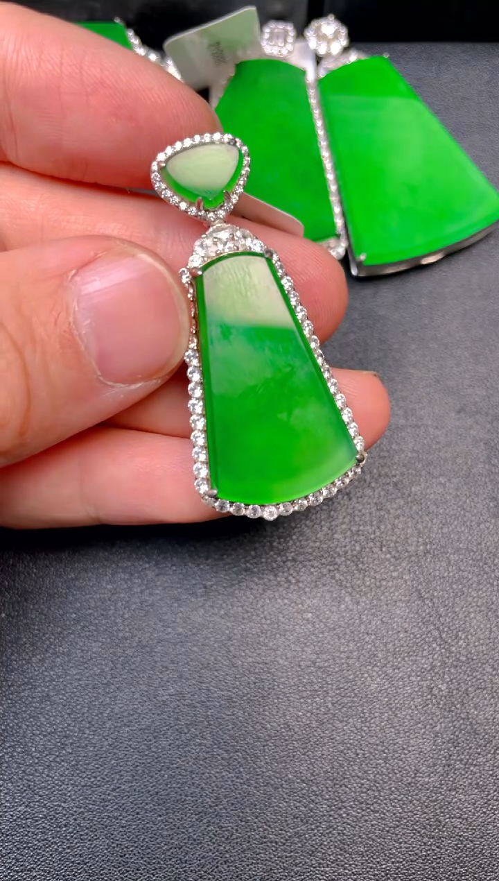 吊坠(不含链)银S925镶嵌翡翠吊坠