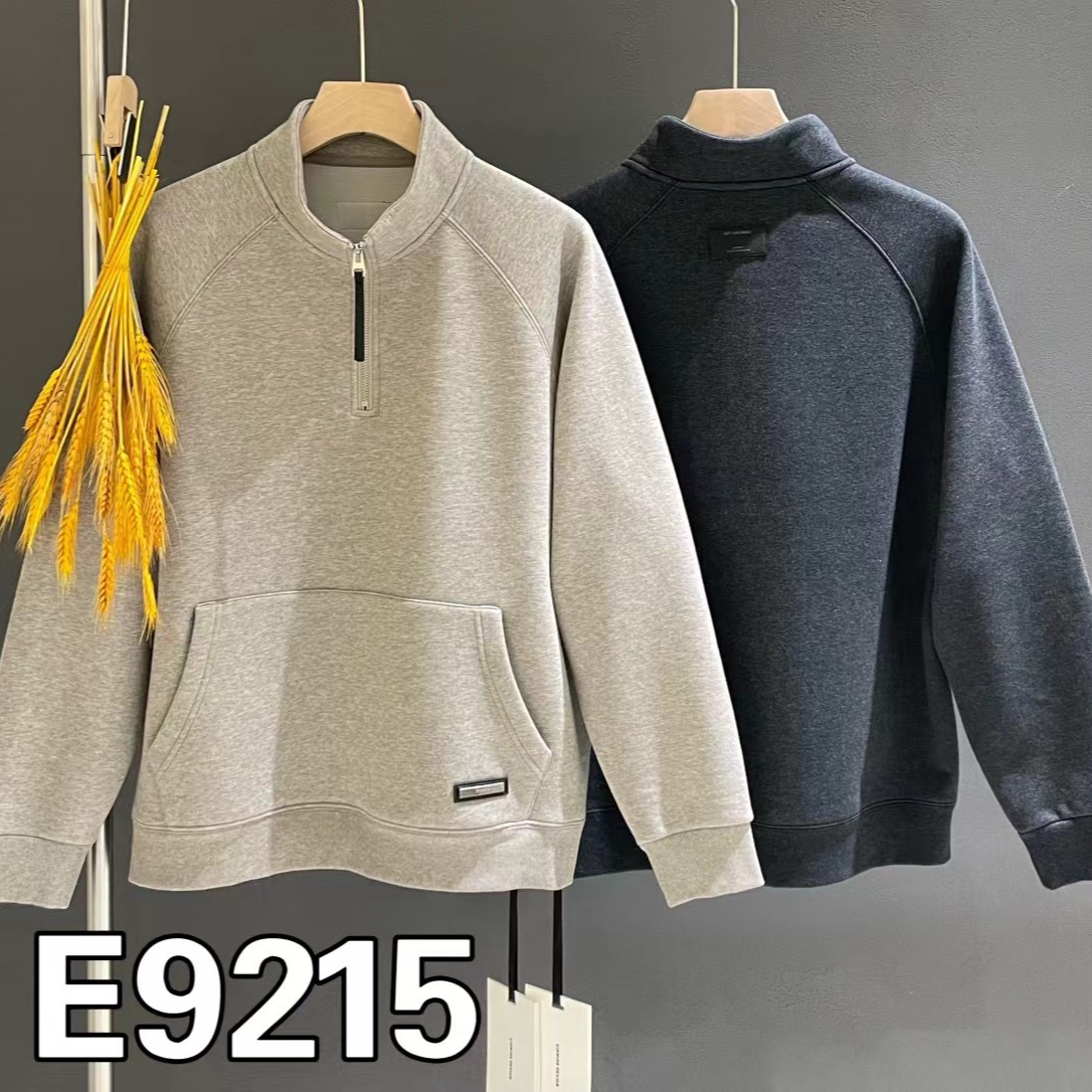 E9215圆领加绒简约百搭时尚男卫衣480克重磅卫衣！