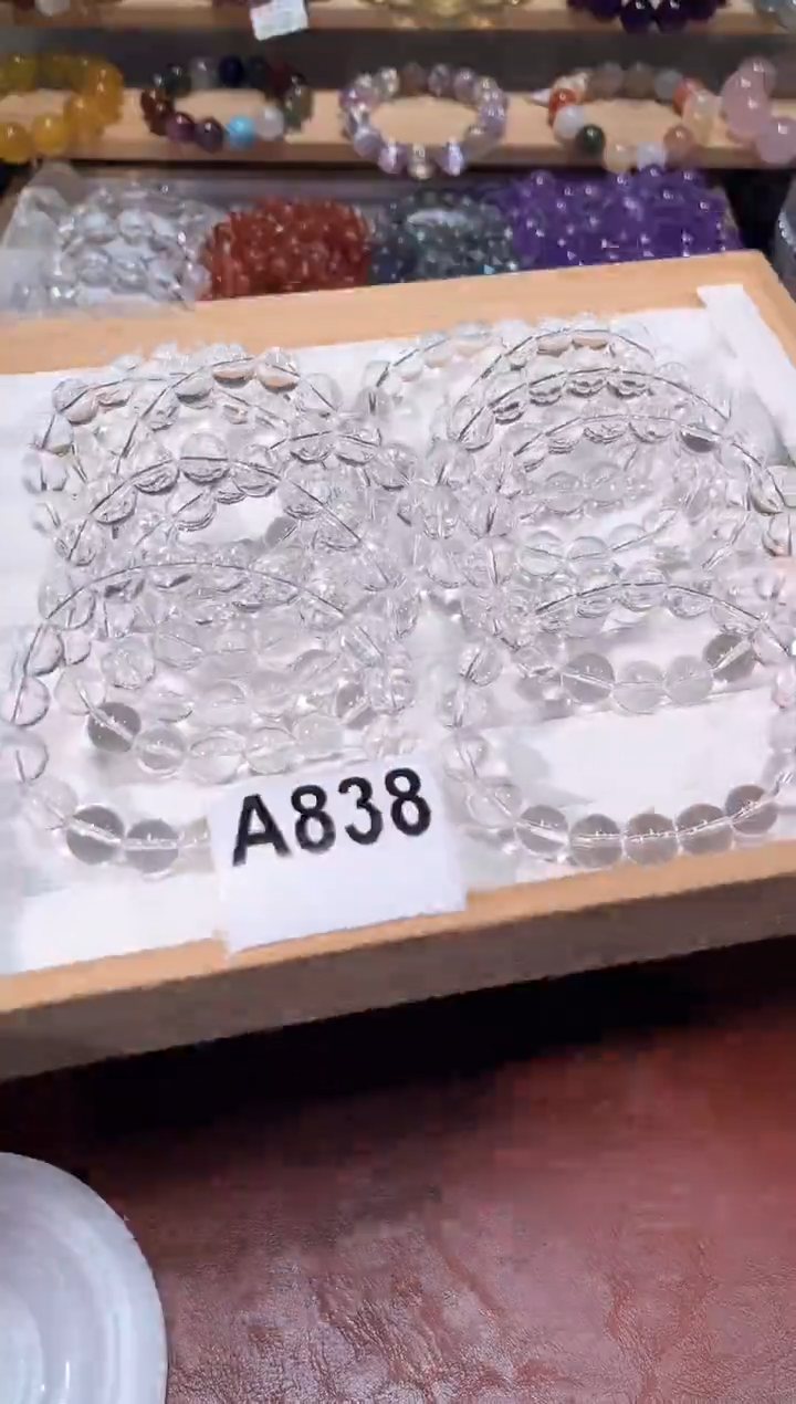 水晶手链未镶嵌A838白水晶手链10多样性发一