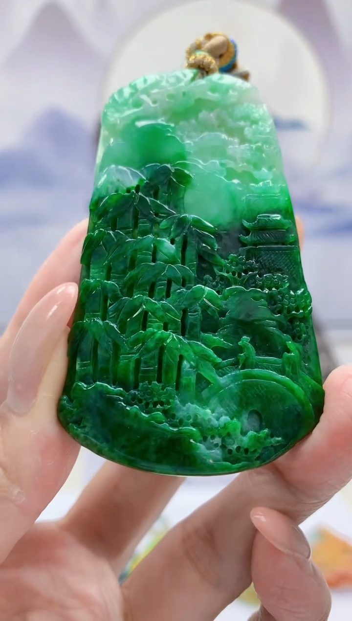 定制翡翠未镶嵌5159MM-毛货挂件91