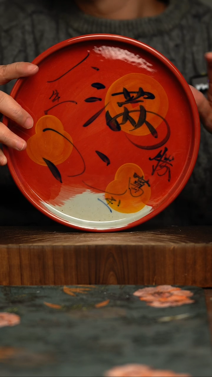 瓷片釉下彩手工手绘同款陶器