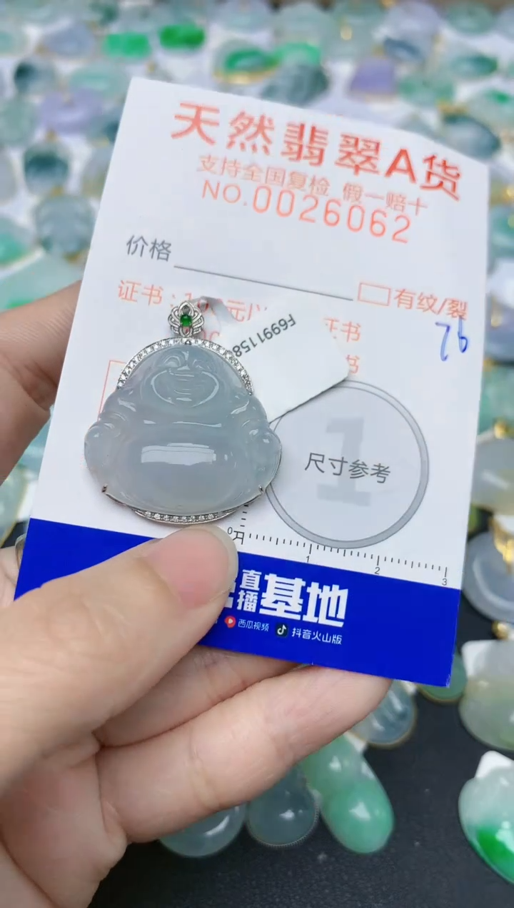 【闪购商品】翡翠颈饰18K金镶嵌天然翡翠A货    