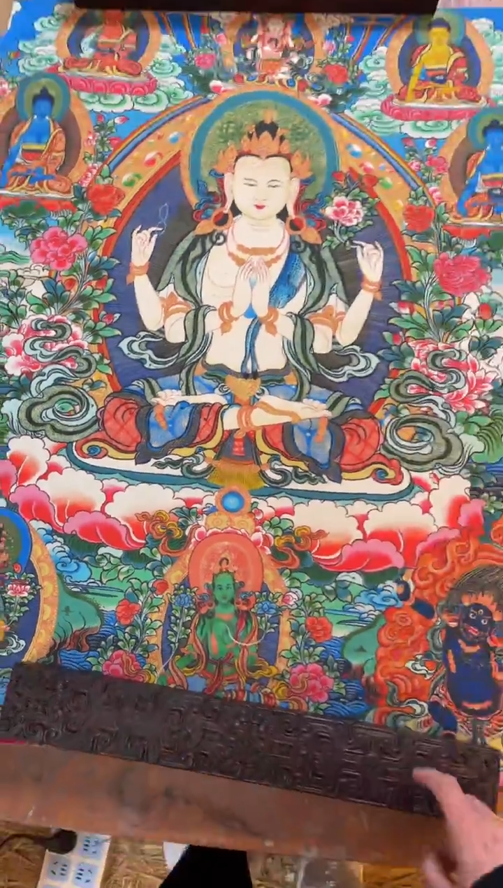 装裱画精品手绘唐卡链接--A112