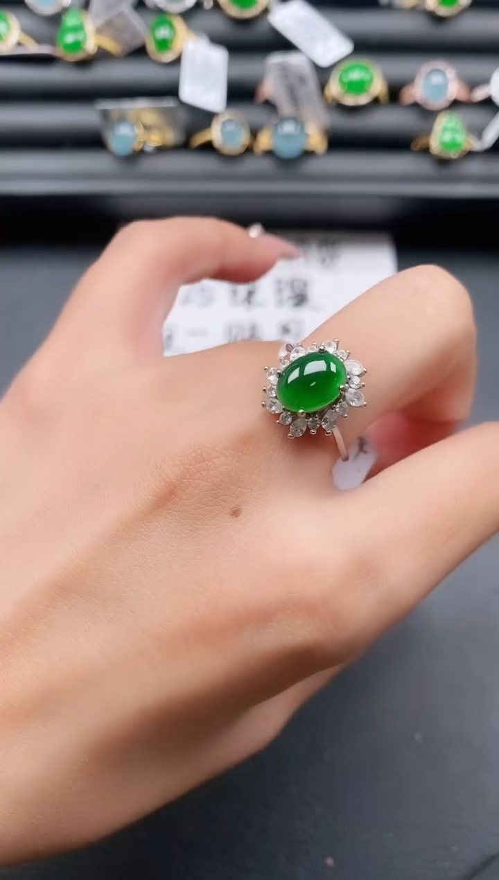 银S925镶嵌戒指翡翠1111