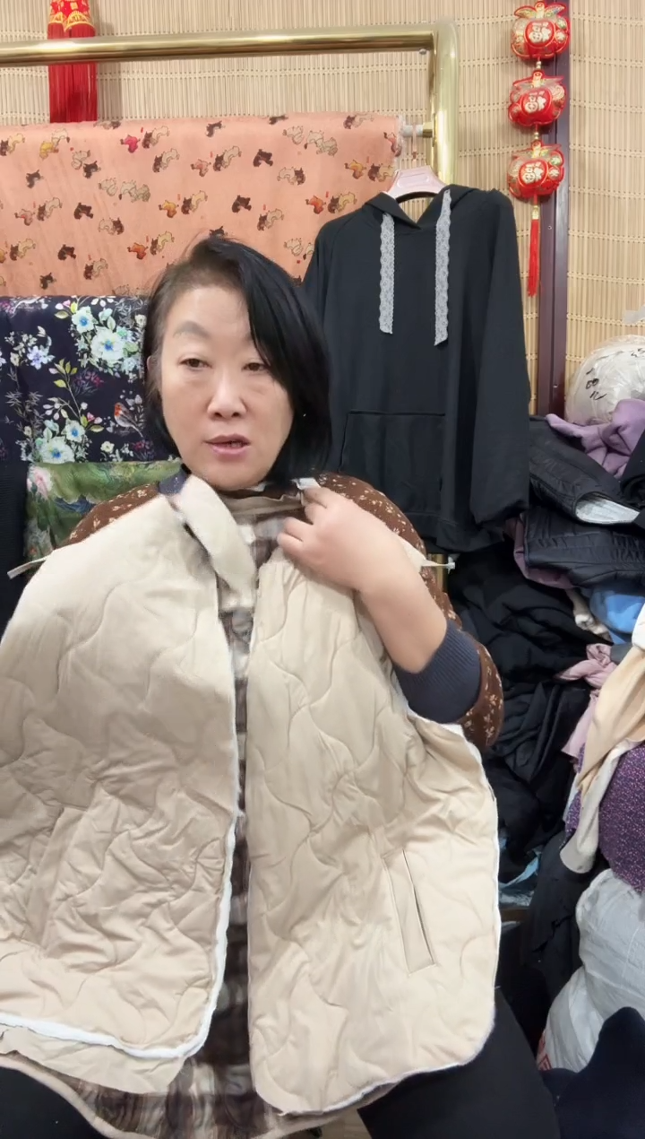 棉上衣裁片一件卡其色裁片