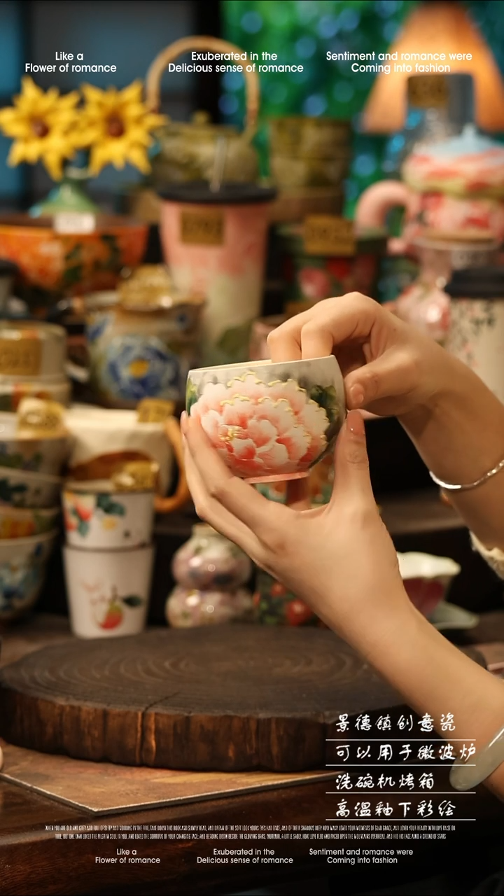 陶瓷景德镇高温釉下彩手工手绘款式