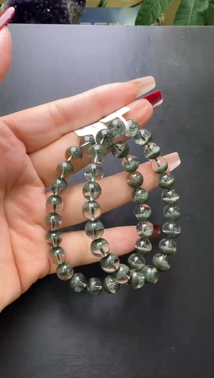 【闪购商品】水晶手串未镶嵌绿幽灵手串8m+多样性发一JP38155