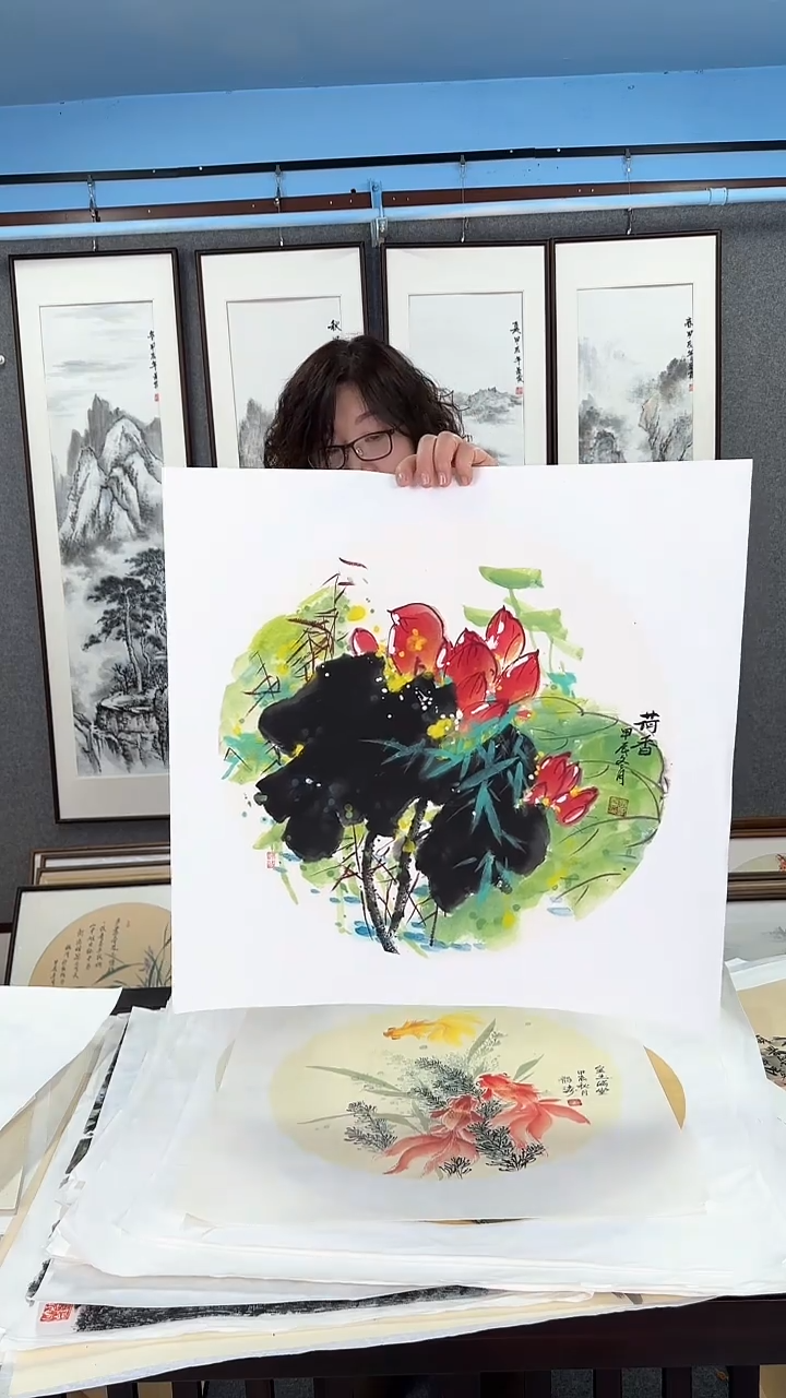 国画精美画芯  荷花 