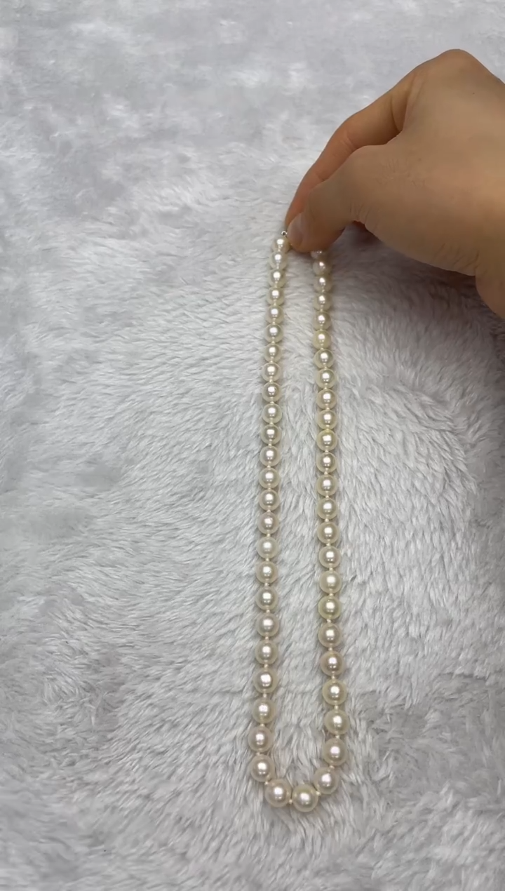 项链银S925镶嵌海水珍珠AK羽皇金8-8.5mm