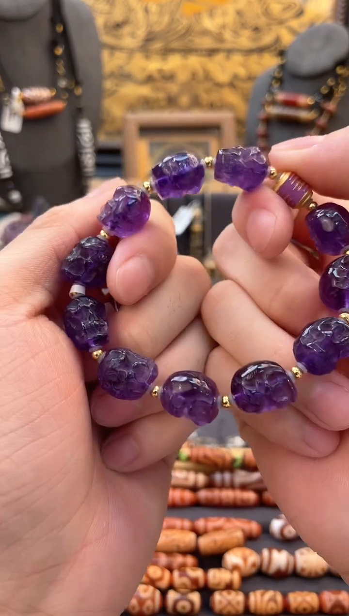 未镶嵌颈饰水晶尸尸紫水晶手串