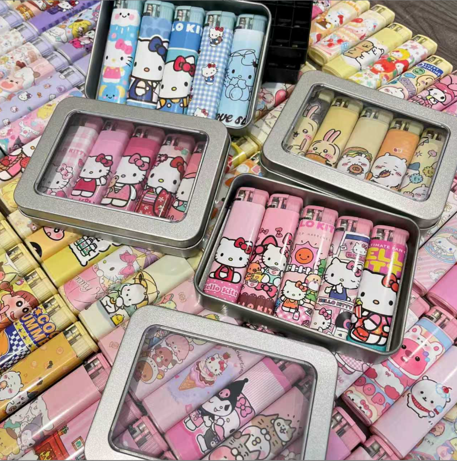 【对对碰】打火机欧气碰宽支火焰防风卡通图案砂轮卡通定制个性创意