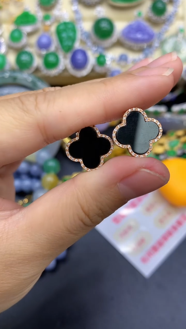 18K金镶嵌翡翠耳饰421-中国好珍宝