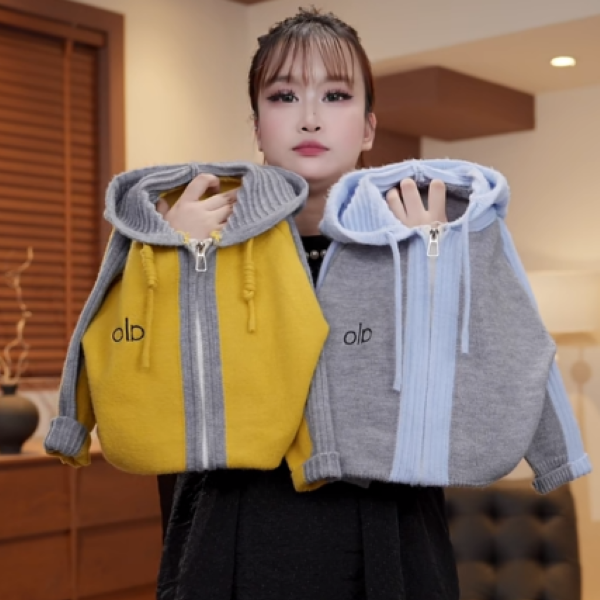 【小满】2025秋季新款时尚潮流开衫刺绣款帽衫男女童亲子针织衫毛衣