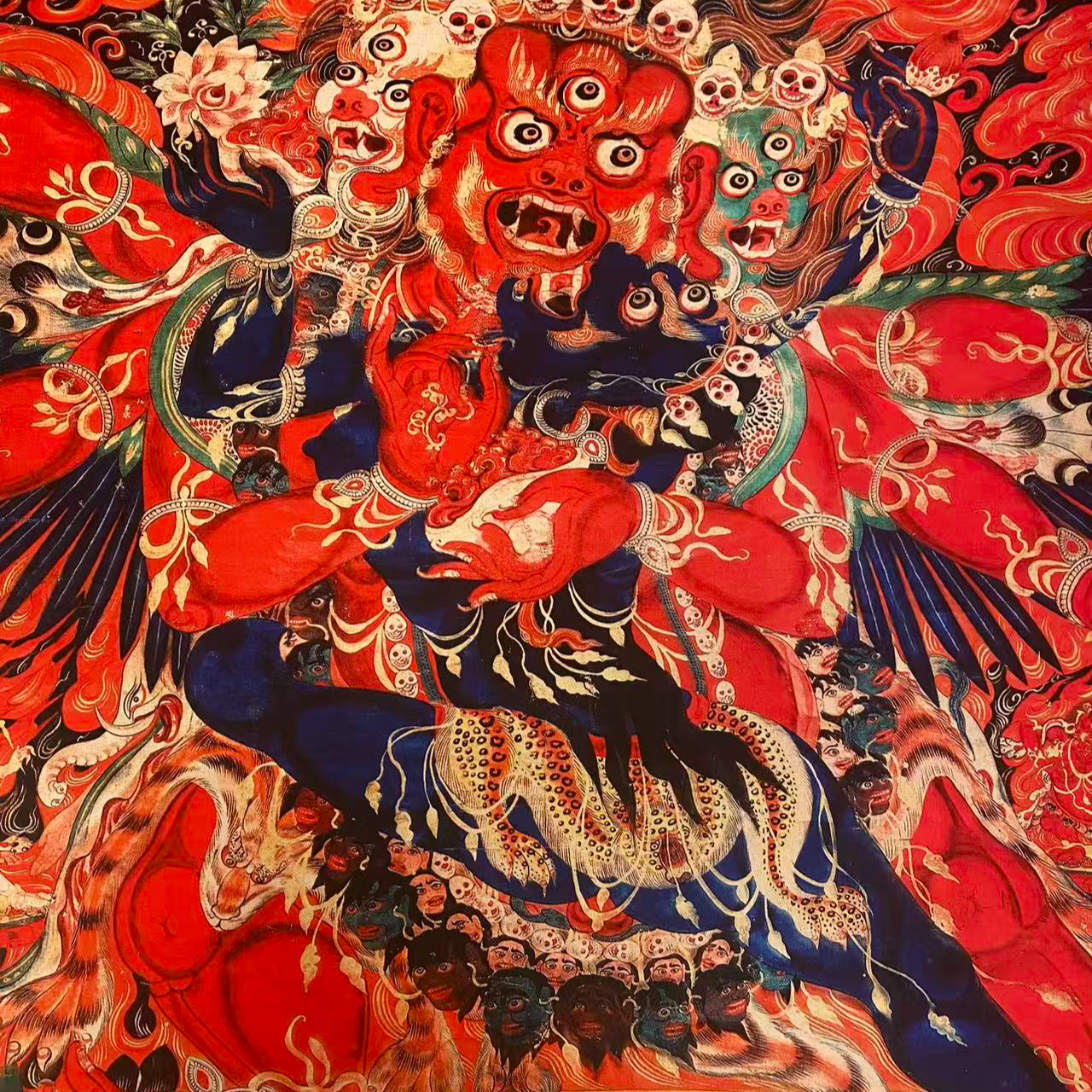 精美绘画类唐卡普巴金刚卷轴画tk16312