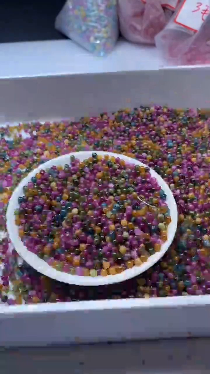 颈饰未镶嵌水晶W1844-老矿碧玺4mm*108颗