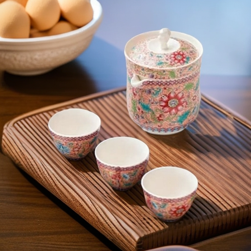 粉色珐琅KK0509彩旅行套带包（3杯）HOY