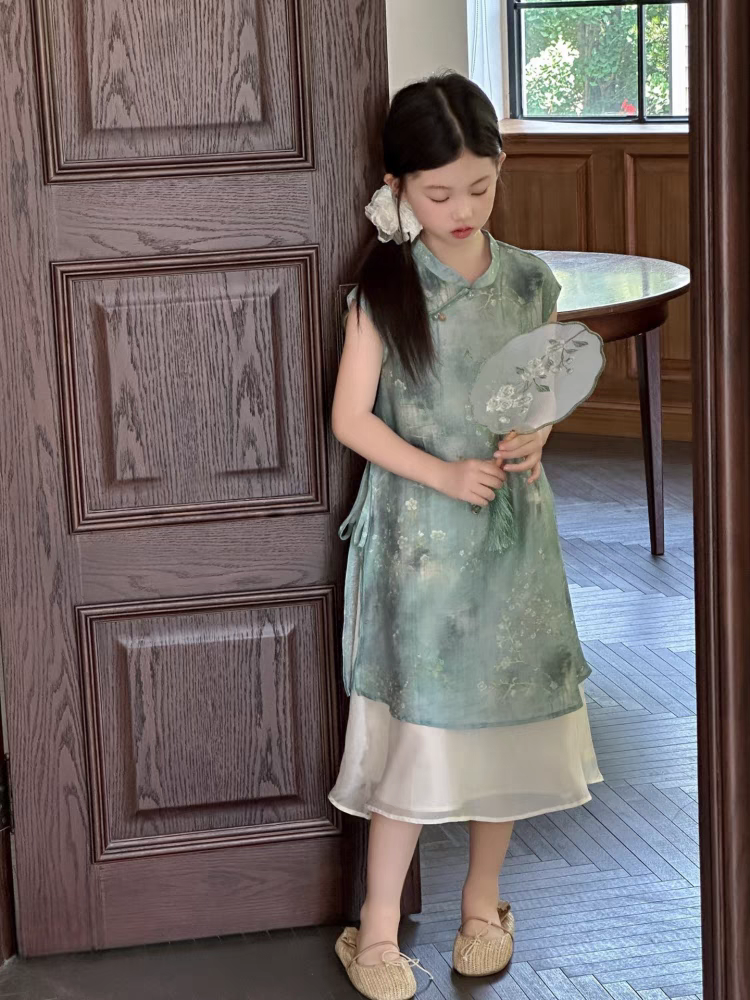 女童旗袍裙汉服连衣裙2025夏新款儿童新中式改良小女孩国风裙