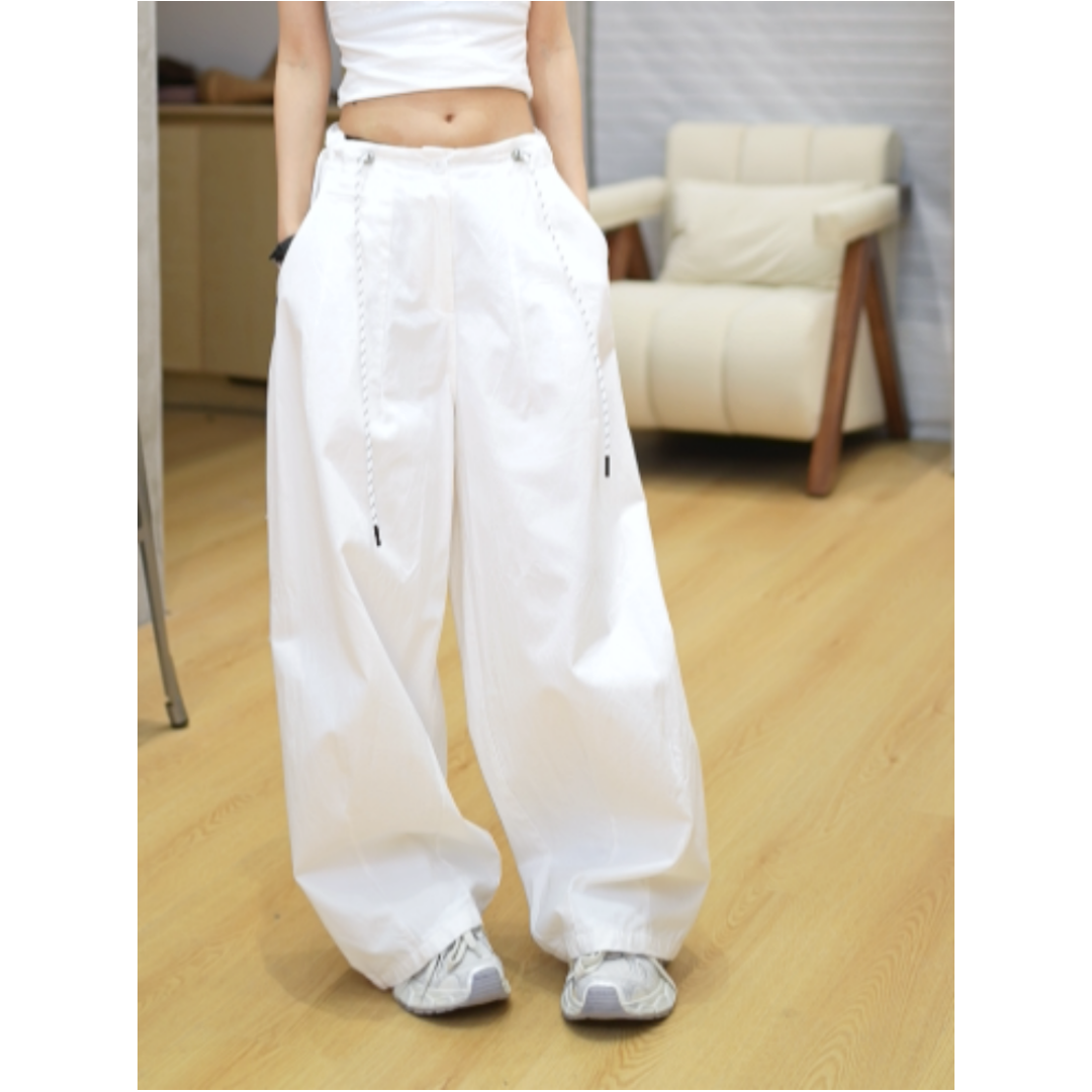 JIANGZHUO【休闲感】夏季薄款美式宽松百搭抽绳休闲裤