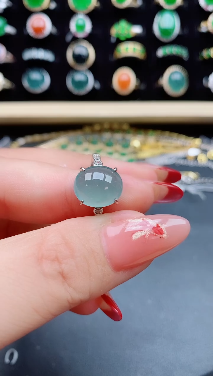 【闪购商品】翡翠戒指银S925镶嵌1321
