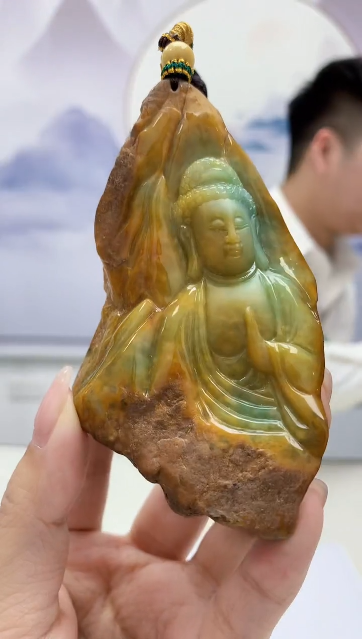 【闪购商品】定制翡翠未镶嵌5028kk-毛货挂件66