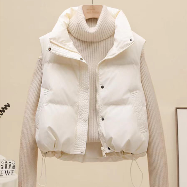 胖mm羽绒棉服马甲女款2025秋冬爆款PU皮免洗宽松显瘦立领马夹外穿