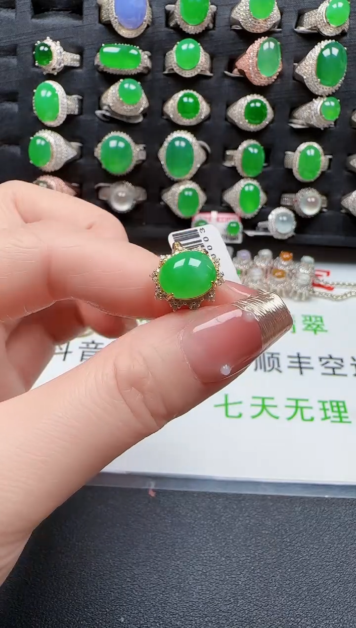 【闪购商品】翡翠戒指银S925镶嵌3879