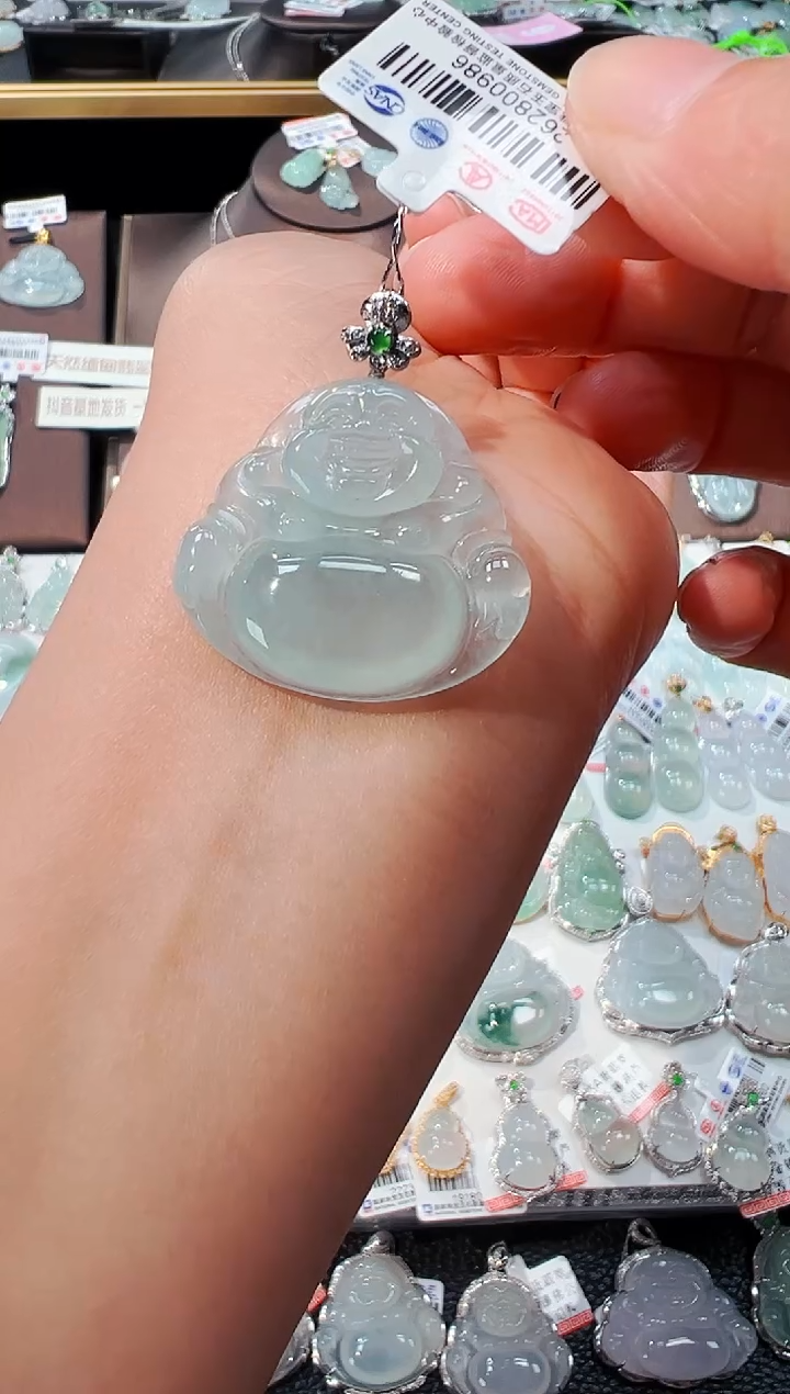 【闪购商品】翡翠吊坠(不含链)18K金镶嵌佛公吊坠986