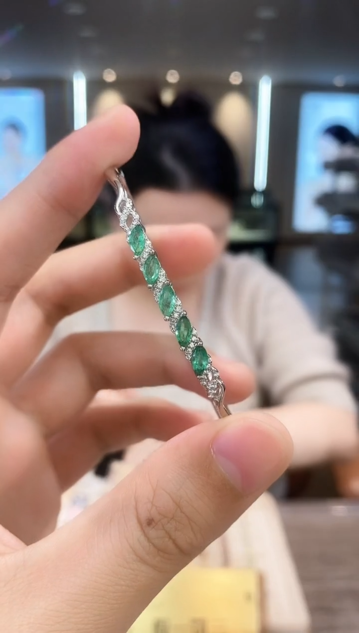 【闪购商品】祖母绿手镯银S925镶嵌04