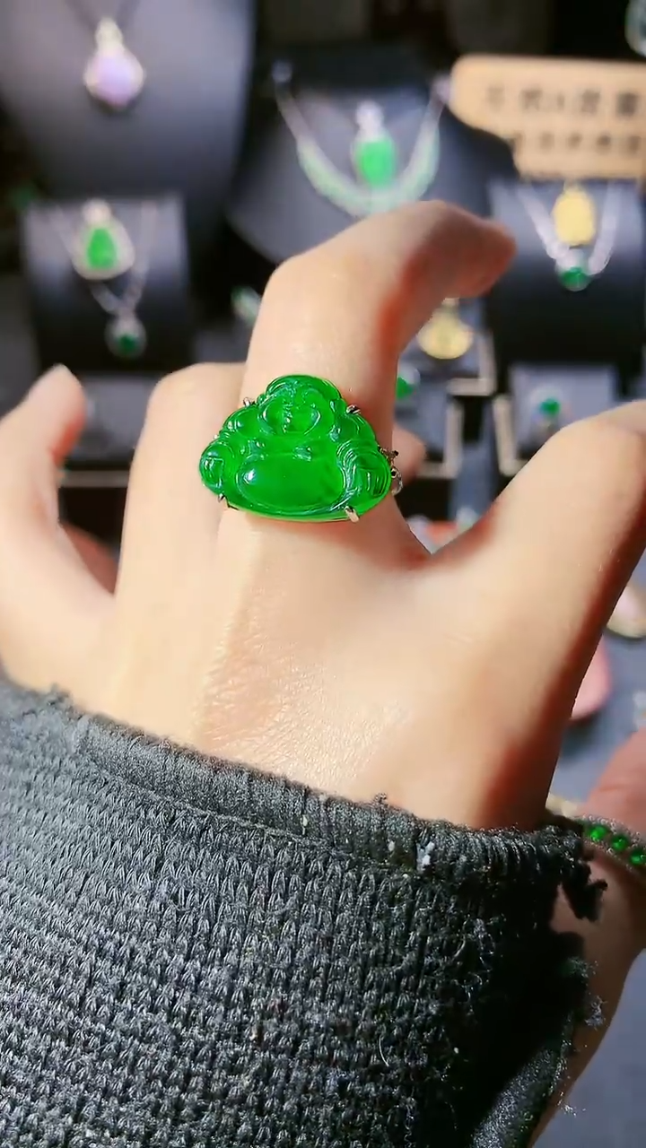 【闪购商品】翡翠戒指银S925镶嵌戒指