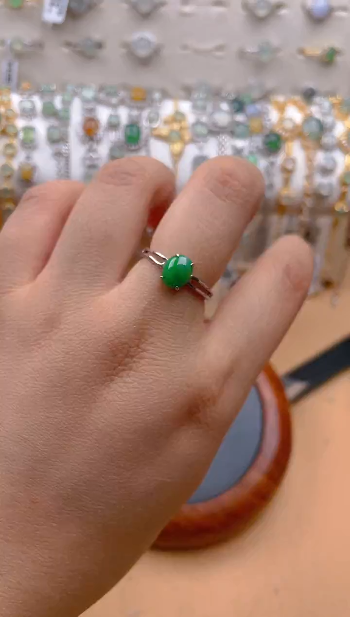 【闪购商品】翡翠戒指银S925镶嵌有纹！！！！