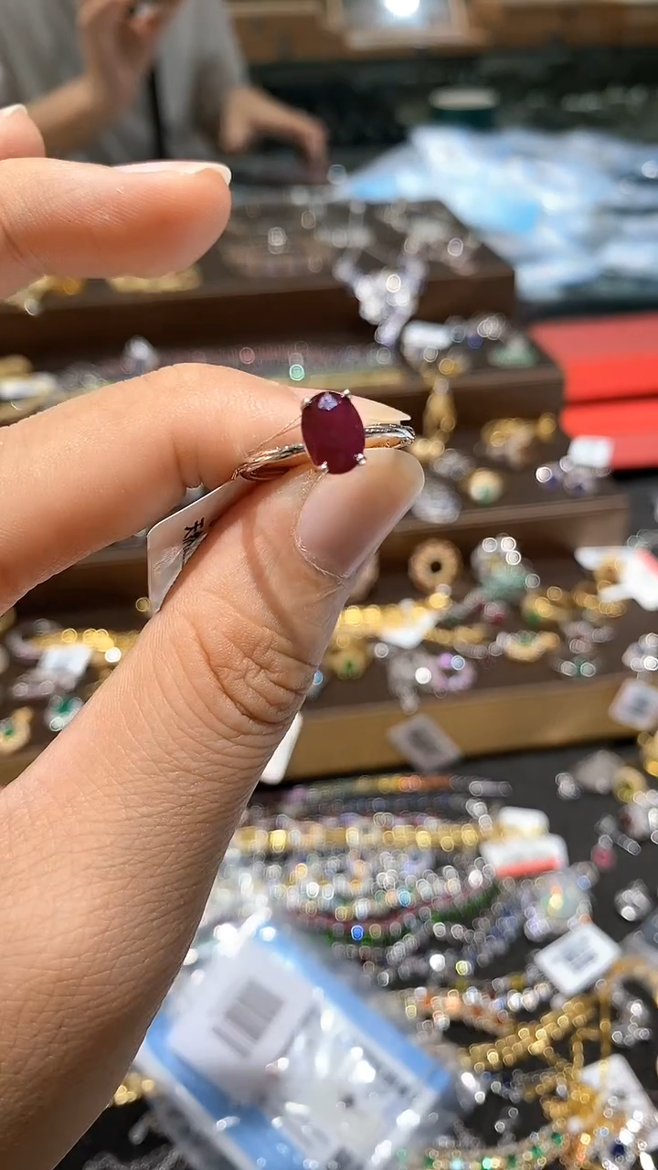 【闪购商品】红宝石戒指银S925镶嵌戒指